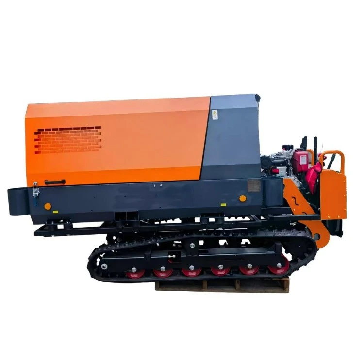 Compressor de ar de parafuso móvel sobre esteiras