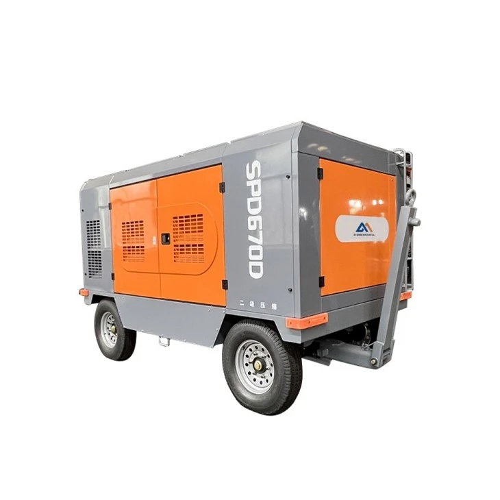 Compressor de ar de parafuso rotativo de parafuso duplo movido a diesel portátil