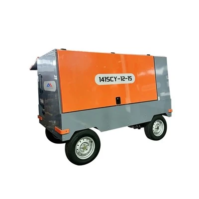Compressor de ar portátil diesel de poço de parafuso de quatro rodas com 15 barras
